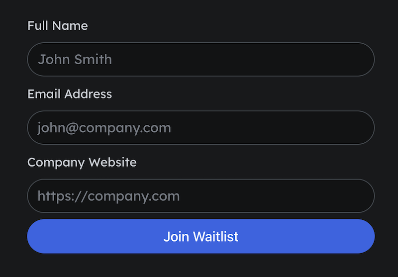 waiting list form